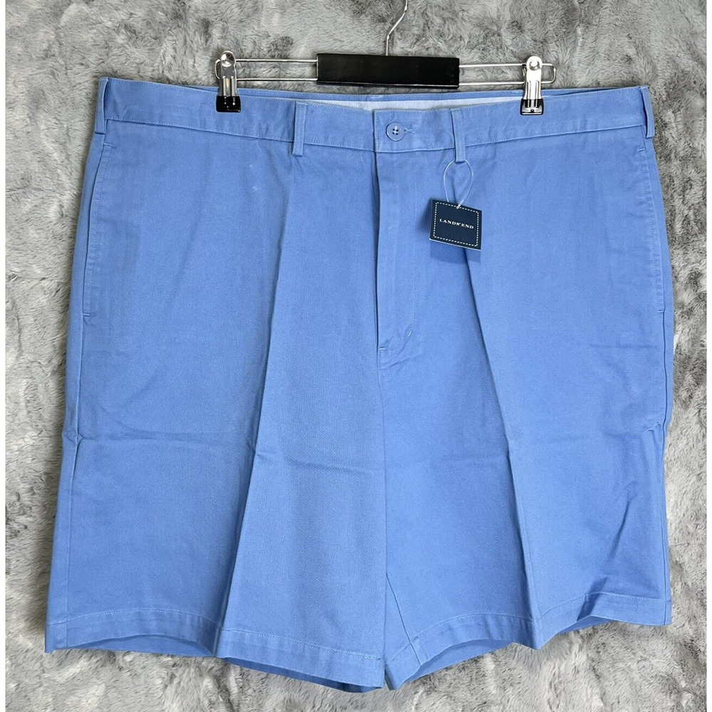Lands End Mens Shorts Size 42 Blue‎ 9" Inseam Cotton Golf